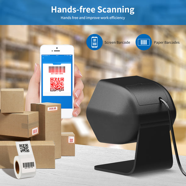 NETUM Desktop QR Barcode Scanner Omnidirectional, Hands-Free Automatic 2D 1D Bar Code Reader Platform Scan PDF417 on ID Card, Driver's License for Supermarket Library Retail Store NT-7060
