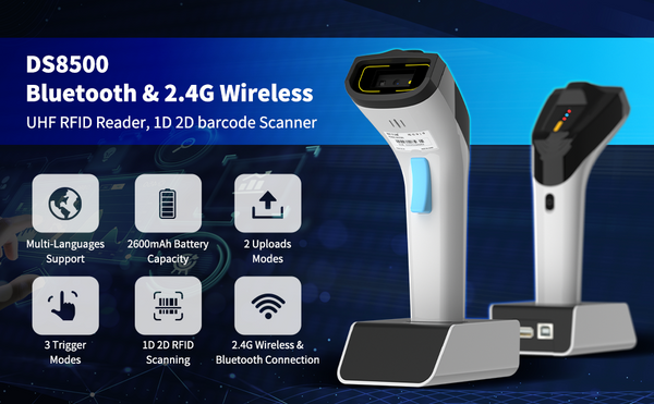 NETUM DS8500 Hybrid RFID Imager, UHF RFID Tags Reader and 1D/2D QR Barcode Scan, Connect via Bluetooth Wireless for Retail Hospitality System