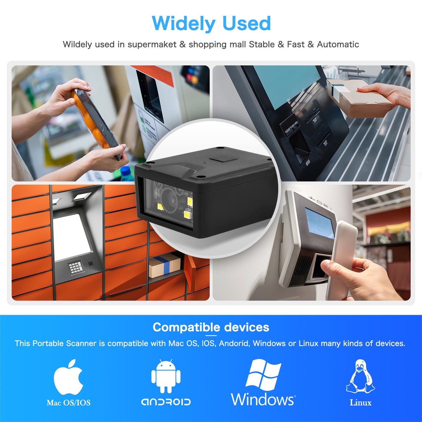 NT-91 Fixed Mount Barcode Scanner
