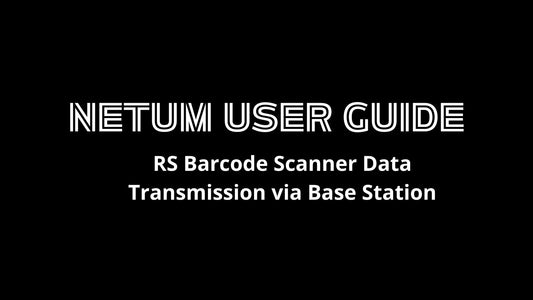 NETUM RS Finger Ring Barcode Scanner connects to charging dock for data transmission