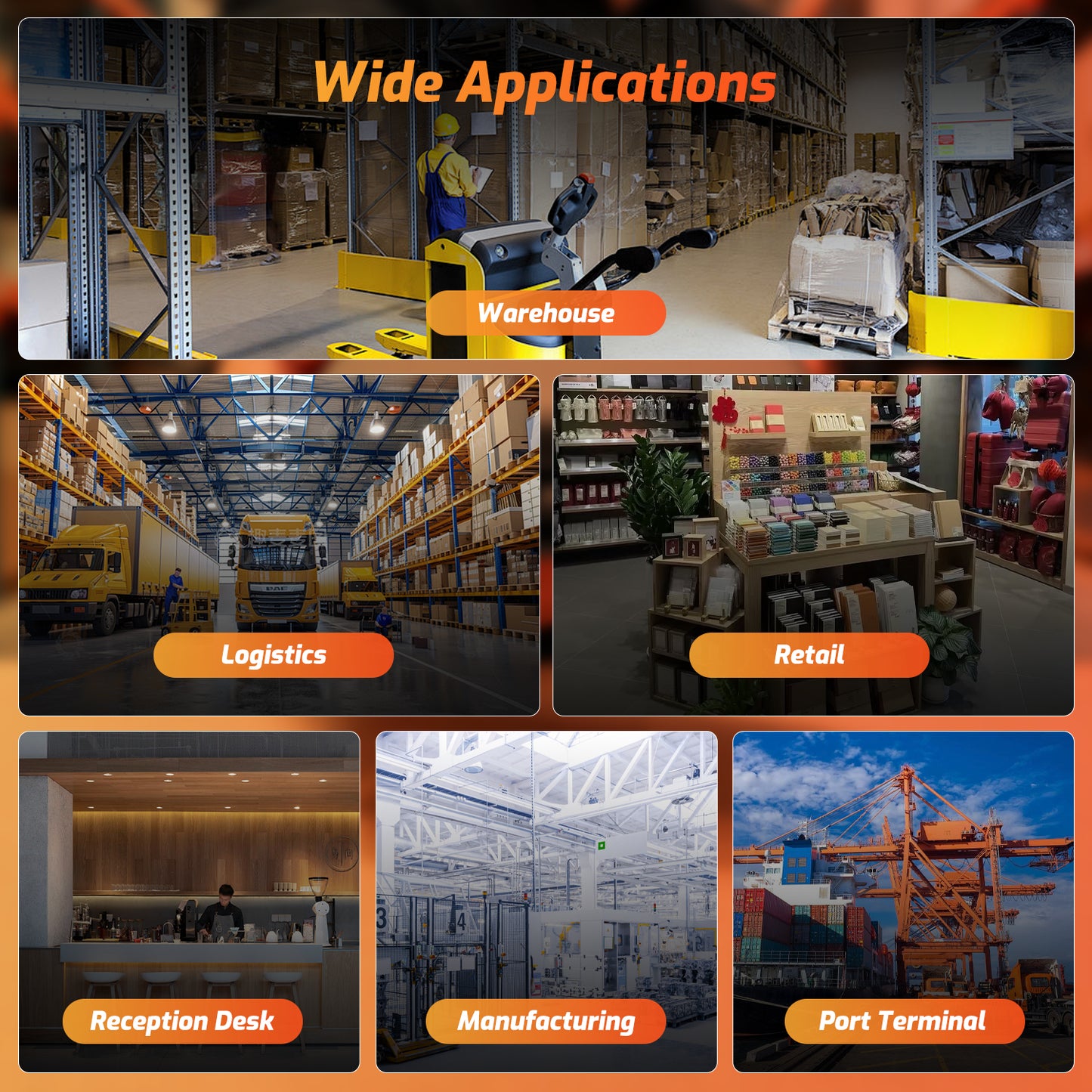 Q900 PDA Android Barcode Scanner with Charging Dock