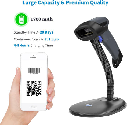 M8S Wireless Handheld Barcode Scanner with Stand