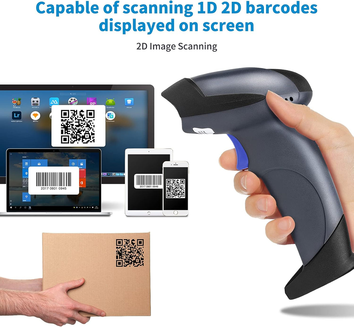 M8S Wireless Handheld Barcode Scanner with Stand