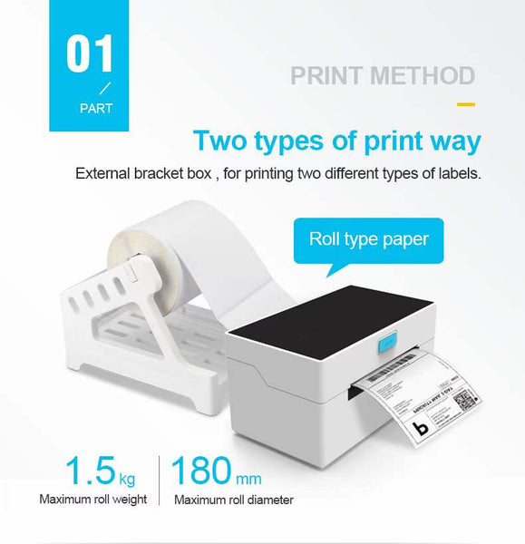 POS-9220 USB +Bluetooth Thermal Label Printer 110mm 4 inch A6 Work with paypal Etsy Ebay USPS