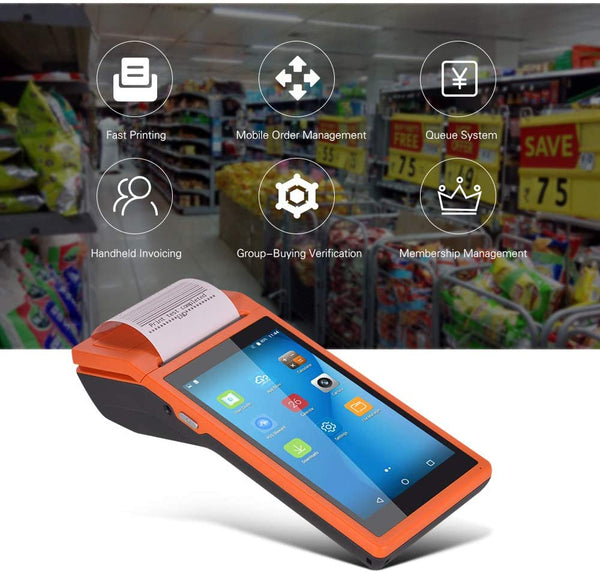 NETUM PDA Android POS Terminal Receipt Printer Handheld Bluetooth WiFi 3G NFC Data Collector Portable Barcode Scanner All-in-One