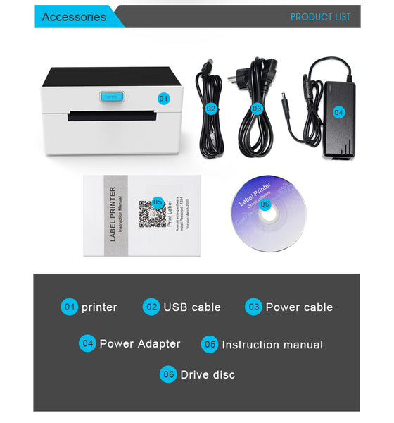 POS-9220 USB + Bluetooth Thermo-Etikettendrucker 110 mm 4 Zoll A6 Funktioniert mit Paypal Etsy Ebay USPS