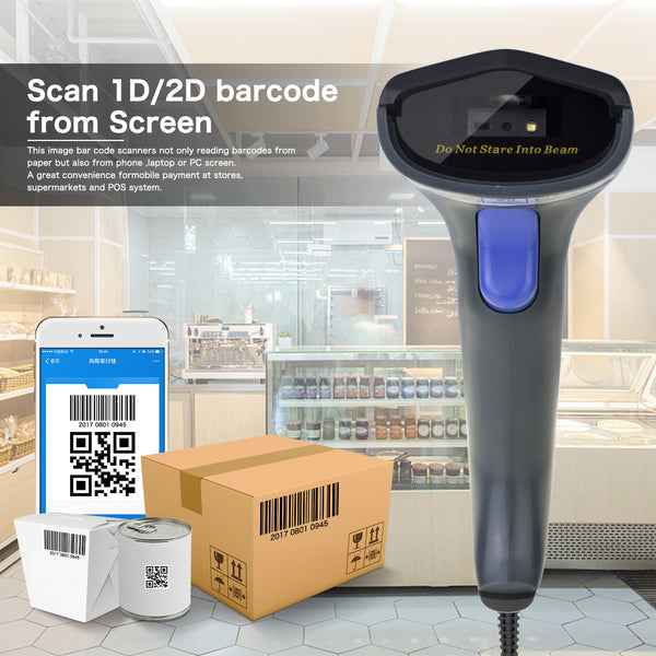 40 pcs of Model W9 Handheld 2D QR Barcode Scanner Reader USB Wired Imager Bar Code Scan for Mobile Payment Computer Screen Scanner