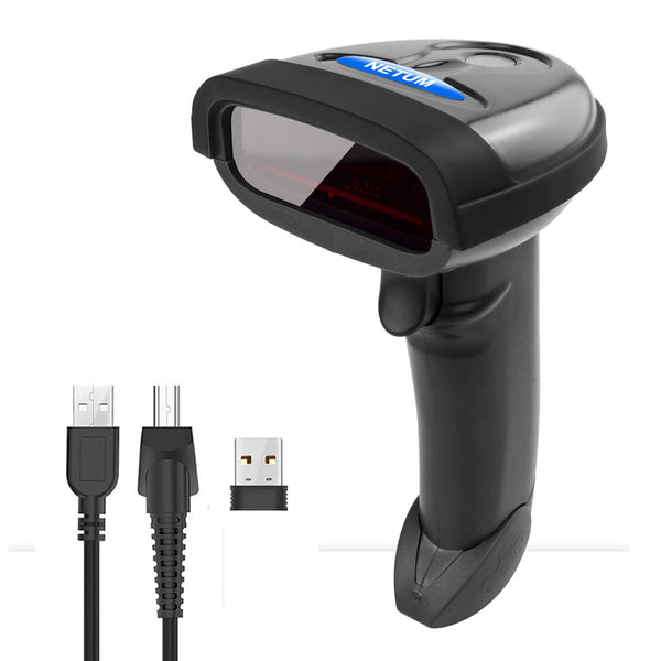 NETUM NT-1698W 2.4G Wireless Laser Barcode Scanner, Handheld 1D Bar Code Scanner Reader with USB Cable for iPad, iPhone, Android, Tablets or Computer PC