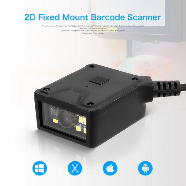 NETUM NT-90 Industrial QR Fixed Mount Barcode Scanner, 1D&2D USB RS232 Barcode Scanner with IR/Light Sensor