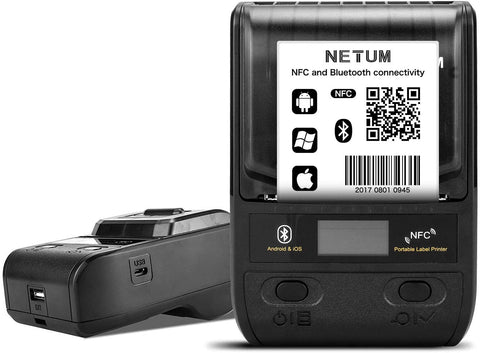 NetumScan G5 Portable Bluetooth Label Printer, Wireless USB Thermal Label Maker Maker, Compatible with Android & iOS System, Easy to Use Office Home Organization USB Rechargeable