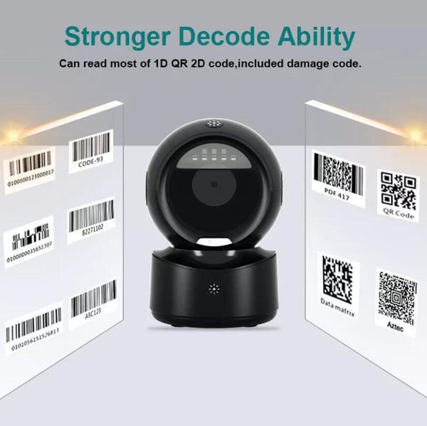 NETUM A5 Automatic Omnidirectional Desktop Barcode Scanner, Hands-Free USB Wired QR Barcode Reader, 1D 2D Bar Code Image Sensing for Warehouse, Supermarket, Retail Store, Bookstore Pos System
