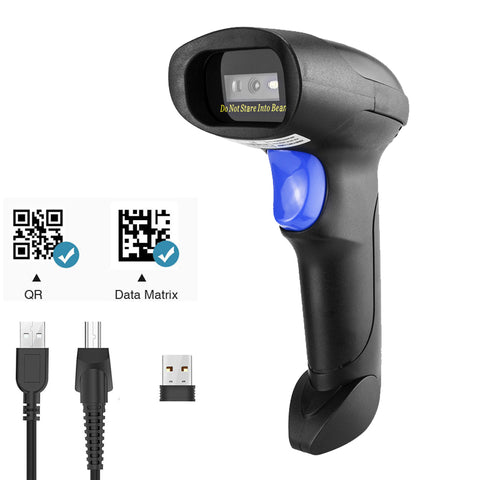 NETUM L8 Wireless QR Barcode Scanner, 2.4G Wireless USB Automatic 2D Bar Code Reader for Laptop or Computer PC