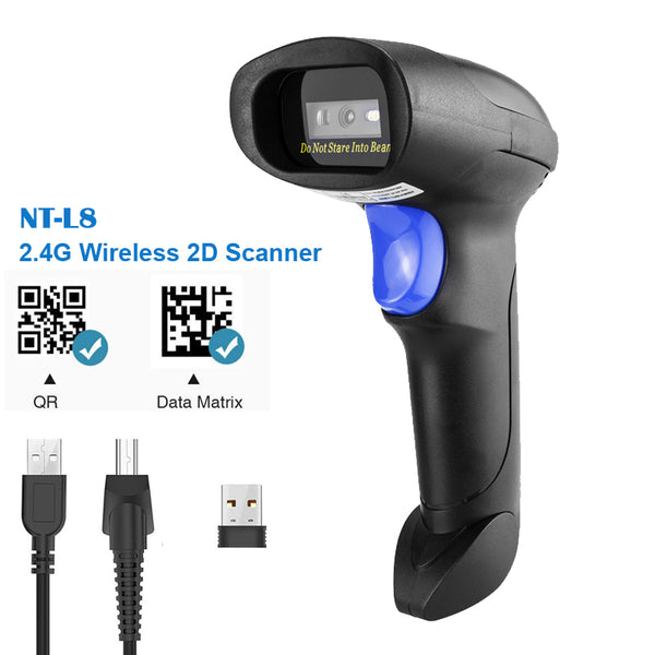 "Save up to $1000!!" 100 pcs of Model L8 Wireless QR Barcode Scanner, 2.4G Wireless USB Automatic 2D Bar Code Reader for Laptop or Computer PC