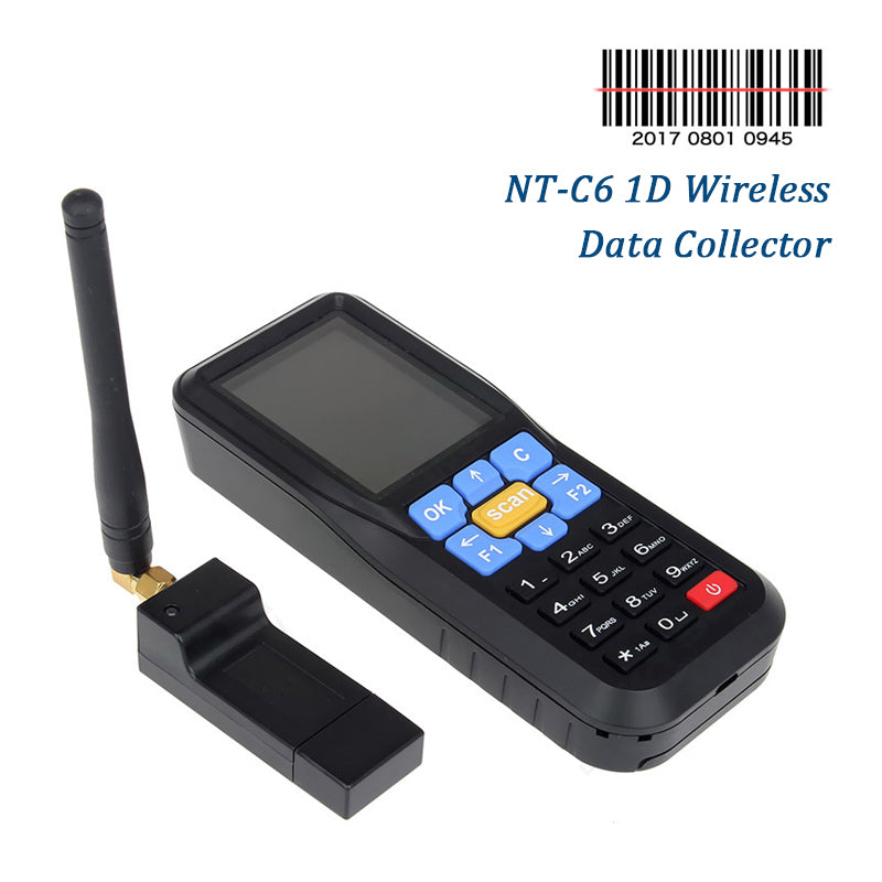 NETUM NT-C6 Wireless Data Collector, Portable Terminal Inventory Device USB Laser 1D Barcode Scanner